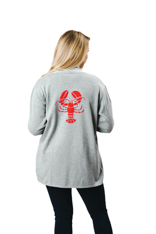 gray Noreen lobster sweater from back