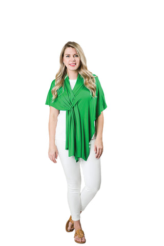 kelly green 100% Viscose One Size Keyhole Wrap Shawl
