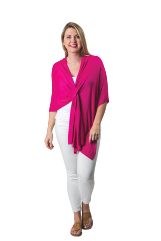 magenta 100% Viscose One Size Keyhole Wrap Shawl