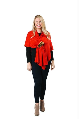 Katie Keyhole Wrap with Faux Fur Loop