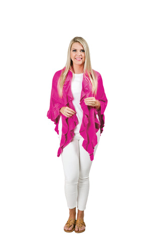 Ava Ruffle Wrap -Versatile Lightweight Shawl
