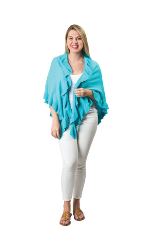 Ava Ruffle Wrap -Versatile Lightweight Shawl