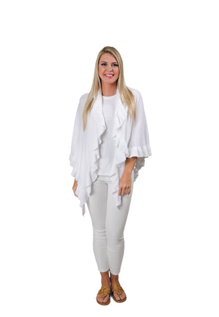 Ava Ruffle Wrap -Versatile Lightweight Shawl