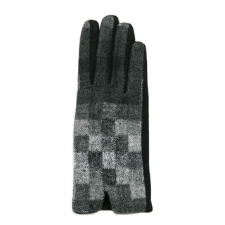 Blac, grays and white ombre checkered pattern texting glove