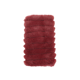 GL43-BDX (Bordeaux/Red): Tasmin faux fur fingerless gloves in rich bordeaux red – warm and stylish winter accessory.