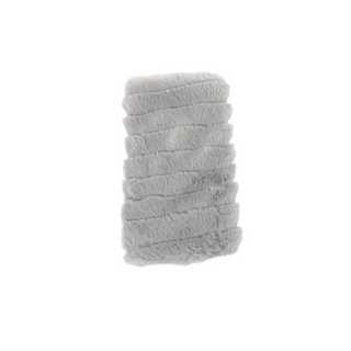 GL43-GRY (Gray): Tasmin faux fur fingerless gloves in soft gray – fashionable gloves for texting in cold weather.