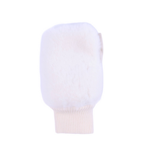 GL44-WHT.png – Blythe Gloves in winter white faux fur with ribbed cuff