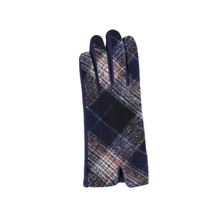 Navy Plaid Glove – Lenore plaid glove in navy with stylish cold-weather pattern.