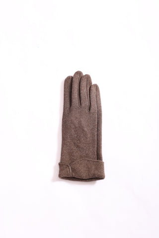 Brown Gloves (flat lay) – Evette Glove in rich brown, versatile and elegant women’s winter glove.