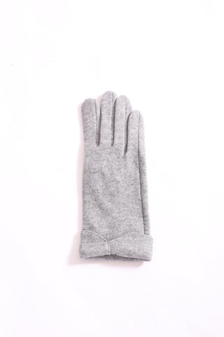 Gray Gloves (flat lay) – Evette Glove in heather gray, stylish and cozy women’s glove.