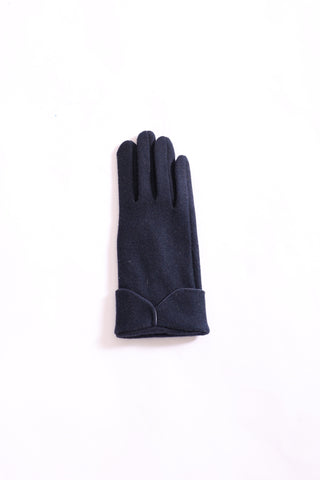 Navy Gloves (flat lay) – Evette Glove in classic navy, versatile women’s winter accessory.