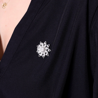 Small silver snowflake magnetic brooch