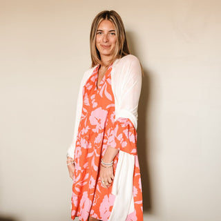 white 100% Viscose One Size Keyhole Wrap Shawl