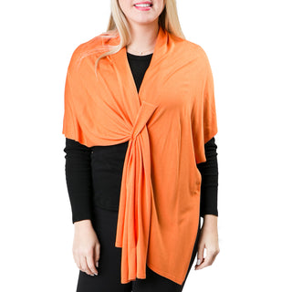 orange keyhole wrap shawl in soft viscose