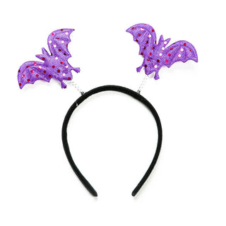 Whimsey Halloween headbands with purple glitter bats
