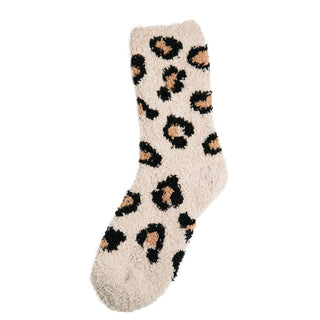 camel super soft leopard socks