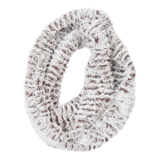 Faux Fur Loop Infinity Scarf in icy white – cozy plush winter accessory