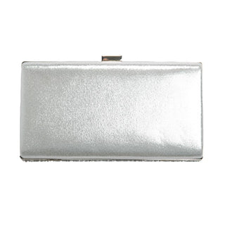 Back of beaded clutch in silver