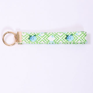 Keychain with hydrangea bamboo pattern on a white background