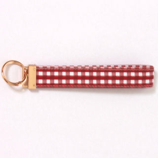Maroon Gingham Keychain Loop