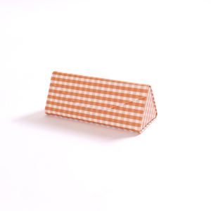 burnt orange and white gingham sunglass case