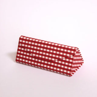 Maroon Gingham Sunglasses Case