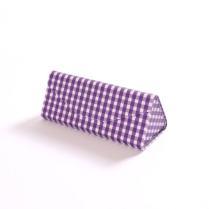 purple and white gingham sunglass case