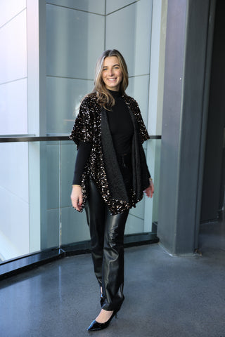 Women wearing sequence bollero