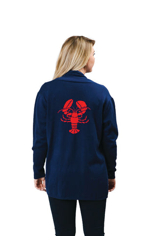 navy Noreen lobster sweater from back