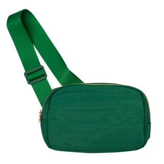 Emerald Green Crossbody Bag with zipper closure