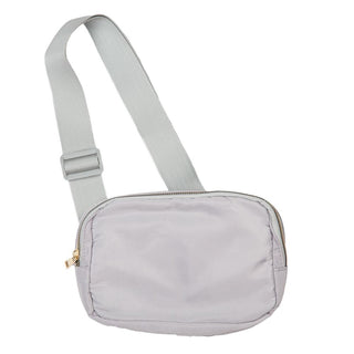 Light Gray Crossbody Bag with zipper closure