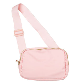 Light Pink Crossbody Bag with zipper closure