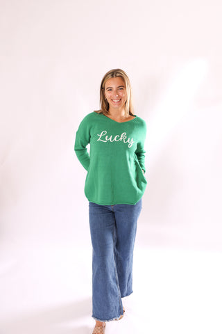 Lucky Embroidered Sweater