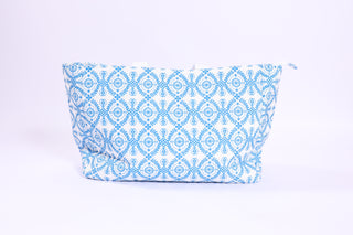 Blue and white blue floral lace patterned bag 