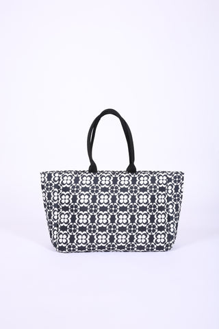 Geometric Floral print tote bag