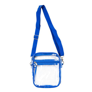 Royal Blue Trim and Strap Clear Stadium Bag