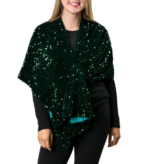 Kaden emerald green sequins keyhole wrap