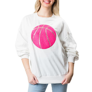 Pink basketball french terry shirt