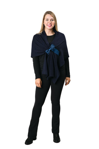 Navy grosgrain ribbon keyhole wrap