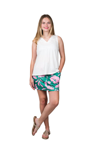 Pink and Green cosmos long skirt