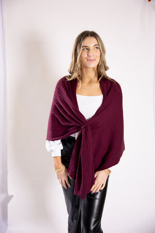 Cable Knit Keyhole Wrap