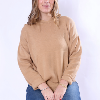 Camel knit hoodie
