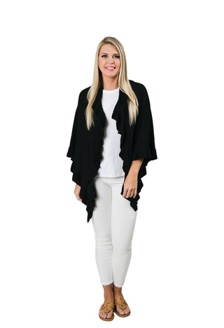 Ava Ruffle Wrap -Versatile Lightweight Shawl