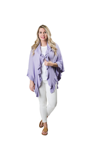 Ava Ruffle Wrap -Versatile Lightweight Shawl