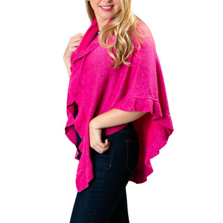 Metallic Magenta Ruffle Wrap side view