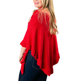 Metallic Red Ruffle Wrap side view