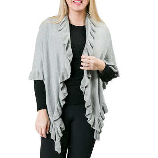 Metallic Silver Ruffle Wrap