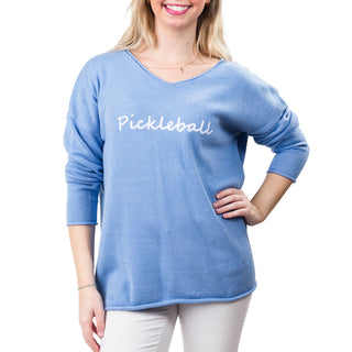 Light Blue with White Pickleball sweater