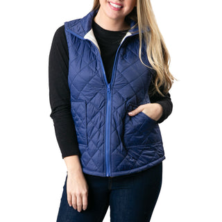 Navy  reversible vest with zipper and pockets