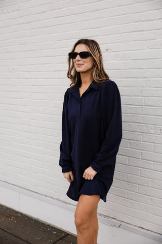 Black pullover long sleeve dress